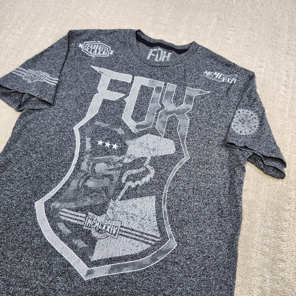 Fox Racing Shirt Men Medium Y2k‎ Style Gray Dirtbike Motocross Graphic Tee
